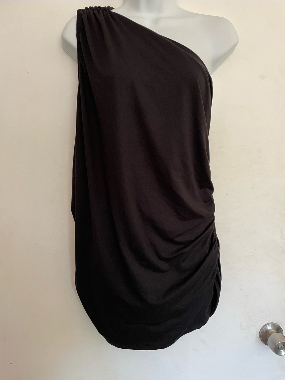 sofia by sofia vergara One-Shoulder Black Draped Dress